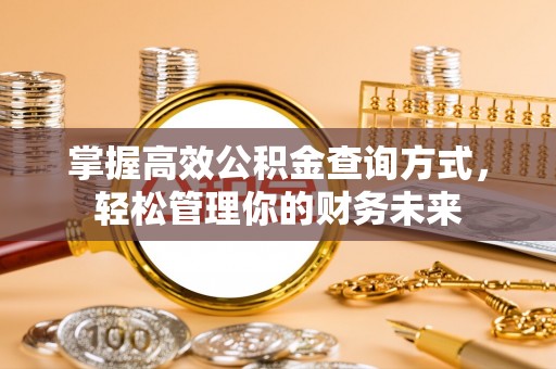 寿宁掌握高效公积金查询方式，轻松管理你的财务未来