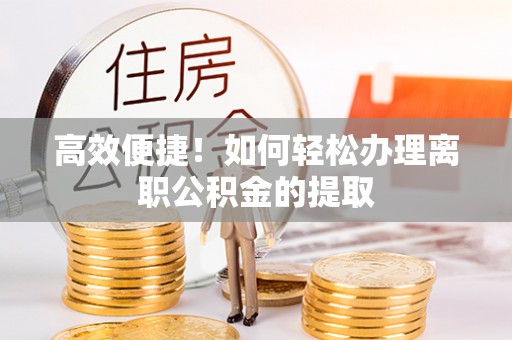 寿宁高效便捷！如何轻松办理离职公积金的提取
